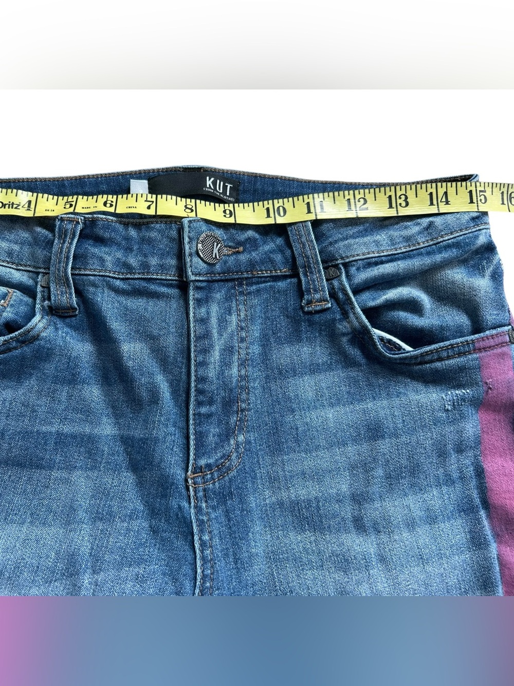 Kut from the Kloth Connie High Rise Ankle Jeans Pink Side Racing Stripe Size 8 - Picture 7 of 10